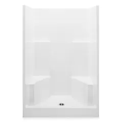 3-1/4" 48" x 35" x 76" AcrylX Applied Acrylic Textured/White 1-Piece Everyday Series with Center Drain Shower Stall | AQT1483CTGNWH