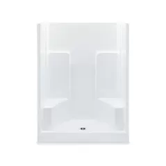 3-1/4" 60" x 35" x 72" AcrylX Applied Acrylic Smooth/White 1-Piece Everyday Series with Center Drain Shower Stall | AQT1603SGWH