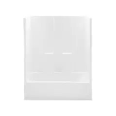 2" 60" x 30" x 72" AcrylX Applied Acrylic Smooth/White 1-Piece Everyday Series with Left Drain Tub Shower | AQT260330LWH