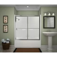 2" 60" x 30" x 72" AcrylX Applied Acrylic Smooth/White 1-Piece Everyday Series with Right Drain Tub Shower | AQT260330RWH