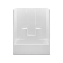 2" 60" x 32" x 72" AcrylX Applied Acrylic Smooth/White 1-Piece Everyday Series with Right Drain Tub Shower | AQT2603SGRWH