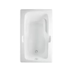 2" 60" x 36" x 21-1/2" Cast Acrylic White 1-Piece Soaker Montrose I - Elements Series with Universal Drain Bathtub | AQT4160620VWH