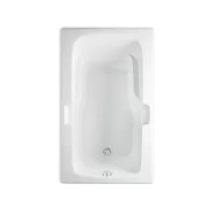 2" 72" x 36" x 21-3/4" Cast Acrylic White 1-Piece Soaker Montrose II - Elements Series with Universal Drain Bathtub | AQT4272620VWH