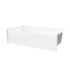 2" 60" x 30" x 16" AcrylX Applied Acrylic White 1-Piece Soaker Everyday Series with Left Drain Bathtub | AQT6030SMINLWH