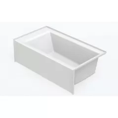 2" 60" x 36" x 18" AcrylX Applied Acrylic White 1-Piece Soaker Everyday Series with Right Drain Bathtub | AQT6036SMINRWH
