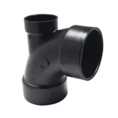 3" x 3" x 2" Black ABS 90 Degrees with Low Heel Inlet Elbow | DWA90332LHI