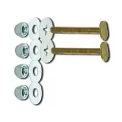 1/4" x 2-1/4" Solid Brass (4) Nickel-Plated Open End Nuts Closet Bolt Set | EZE40021