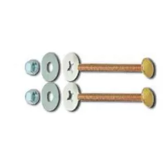 1/4" x 3-1/2" Brass (2) Nickel-Plated Open End Nuts Closet Bolt Set | EZE40025