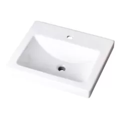 1-1/4" 20-7/8" x 17-3/4" x 7-1/8" Vitreous China White Wicker Park Series Bathroom Sink | GBRG0012892