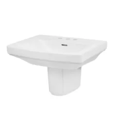 1-1/4" 21-1/4" x 18-1/8" x 17-3/8" Vitreous China White Hinsdale Series with Shroud Bathroom Sink | GBRG0013505