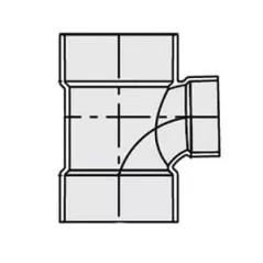6" x 6" x 4" Hub White PVC P401 Series Reducing Sanitary Tee | DWPST432