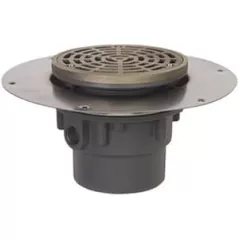 2" x 3" Round PVC Gray 822 Series Floor Drain Adjustable Complete Assembly | SIO8222PNR