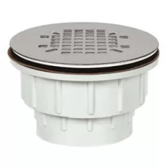 PVC White 825 Series Receptor Base Style Solvent Weld with Stainless Steel Strainer Shower Module Drain | SIO82527P