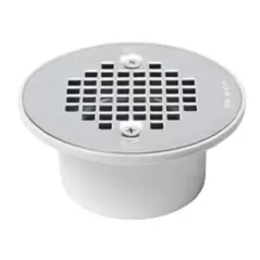 2" x 3" Round PVC White 840 Series Solvent Weld Floor Drain | SIO8402P