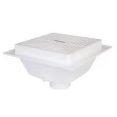 2" Hub PVC White Square 861 Series Floor Sink Only | SIO8612PX