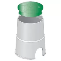 6" x 9-1/16" Round Black Econo with Green Lid Valve Box | AMT182103