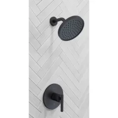 1/2" NPT 3.78" Metal Matte Black 1-Handle Contempra Series Shower Only Trim | PPFLG897NCB