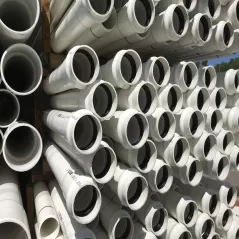 5" x 20' Bell End White PVC Pressure Pipe