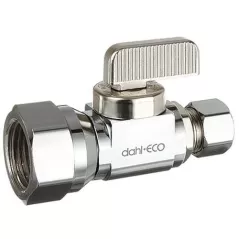 1/2" x 3/8" FIP x Compression Chrome-Plated Lead-Free Brass Straight Supply Stop Valve | DHL5115331