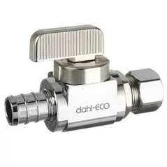 1/2" x 1/4" PEX Crimpex x OD Compression Chrome-Plated Lead-Free Brass Straight Stop Valve | DHL511PX330