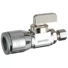 1/2" x 1/4" Quick Grip x Compression Chrome-Plated Lead-Free Brass Straight Stop Valve | DHL511QG330
