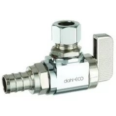 1/2" x 1/4" PEX Crimpex x OD Compression Chrome-Plated Lead-Free Brass Angled Stop Valve | DHL611PX330