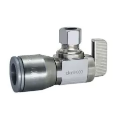 1/2" x 1/4" Quick Grip x Compression Chrome-Plated Lead-Free Brass Angled Stop Valve | DHL611QG330