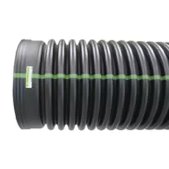 ADS Drainage Pipe, HDPE Dual Wall Inline Water-Tight N-12 Black, Bell-End x Spigot, 6" x 20' | DPE06650020IBDW