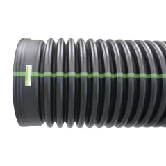 ADS Wall Pipe, HDPE Dual Wall Soil-Tight Solid Style Bell-End x Spigot, 12" x 20' | DPE12850020DW
