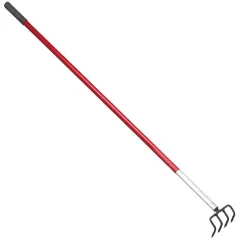 60" Aluminum Handle Steel Blade 4-Prong Cultivator | CORCV60064