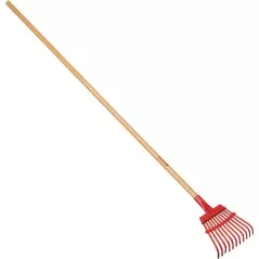 Steel 54" Wood Handle 11 Tines Fixed Tine Shrub Rake | CORRK62000