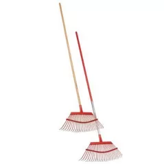 Steel 54" Wood Handle 25 Tines Fixed Tine Leaf Rake | CORRK62001