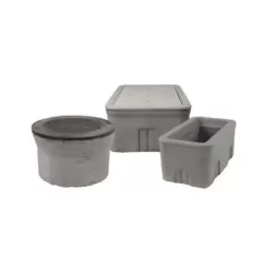 21" x 11" Rectangular Gray B16 with Composite Cap Utility Box | CRSB16BOX