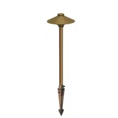 Cast Landscape Path Light, 8.44 W 2790K Integrated Cree LED Copper/Solid Sand Cast Bronze China Hat | CCPLCHB