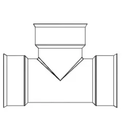 ADS Tee, Bell-End HDPE Watertight Dual Wall Injection Molded N-12, Black 10" x 10" | DFD1063WT