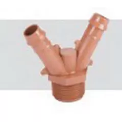 17 mm x 3/4" Male Adapter x Barb 'Y' Brown Acetal Adapter | DIG15063