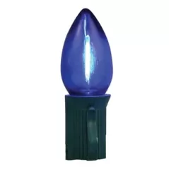 Smooth Screw-In C7 LED Blue Transparent Commercial Grade LED Bulb | HBLBU25FLDSC7TBL