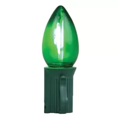 Smooth Screw-In C7 LED Green Transparent Commercial Grade LED Bulb | HBLBU25FLDSC7TGR