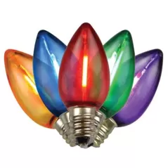 Smooth Screw-In C7 LED Red Blue Green Amber Purple Transparent Commercial Grade LED Bulb | HBLBU25FLDSC7TMU