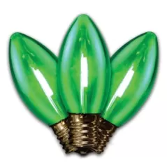 Smooth E17 C9 LED Green Transparent Filament Christmas LED Bulb | HBLBU25FLDSC9TGR