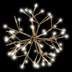 Warm White LED 12" Matte Gold 3D Shimmering Sphere | HBLLED12SHSGWWTW