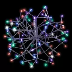12" Silver Multi-Colored 3D Shimmering Sphere | HBLLED12SHSSMUTW