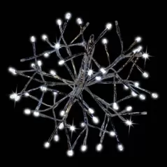 Pure White LED 12" Silver 3D Shimmering Sphere | HBLLED12SHSSPWTW