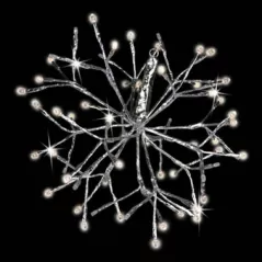 Warm White LED 12" Silver 3D Shimmering Sphere | HBLLED12SHSSWWTW