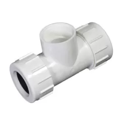 1" IPSCompression x FPT White PVC Tee | FLO12010