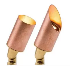 20 W GU5.3 2700K LED Copper/Brass LR Series 35 Degrees Beam 45 Degrees Angled Long Shroud Up Light | FXLLRLED20WFLLSC