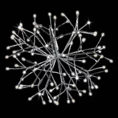 16" Pure White 5 mm LED 10' Transparent LED 3D Shimmering Sphere | HBLLED16SHSSPWTW