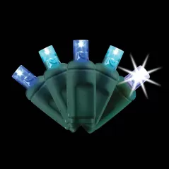 2.4 W per Set 26' Ocean (Blue Teal with Cool White) Commercial Grade LED Light Set | HBLLED5MM50BTCS