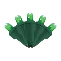 26' 6" Spacing Green Commercial Grade LED Balled Light Set | HBLLED5MMCV50GR