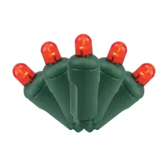 26' 6" Spacing Red Commercial Grade LED Balled Light Set | HBLLED5MMCV50RD